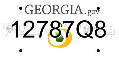 12787Q8 Georgia License Plate