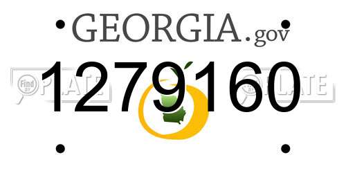 1279160 Georgia License Plate