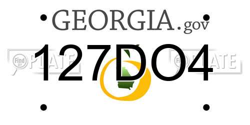 127DO4 Georgia License Plate