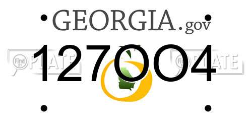 127OO4 Georgia License Plate