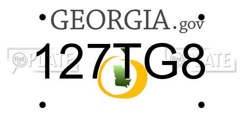 127TG8 Georgia License Plate