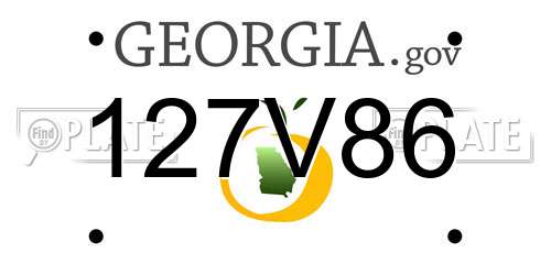 127V86 Georgia License Plate