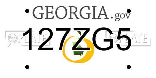 127ZG5 Georgia License Plate
