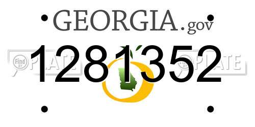 1281352 Georgia License Plate