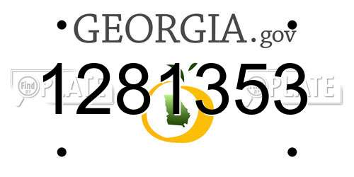 1281353 Georgia License Plate