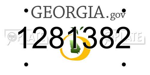1281382 Georgia License Plate