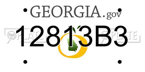 12813B3 Georgia License Plate