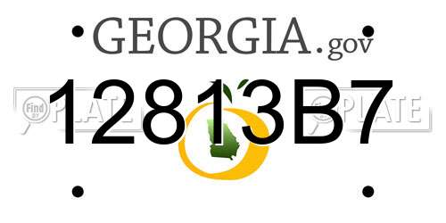 12813B7 Georgia License Plate