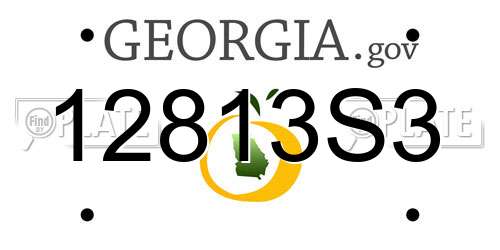 12813S3 Georgia License Plate