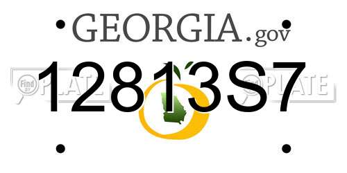 12813S7 Georgia License Plate