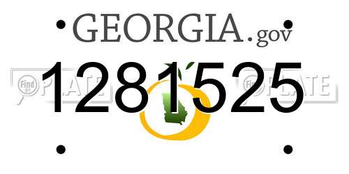 1281525 Georgia License Plate