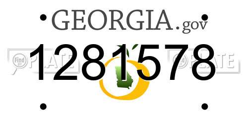 1281578 Georgia License Plate