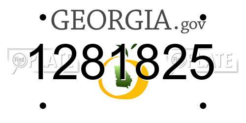 1281825 Georgia License Plate
