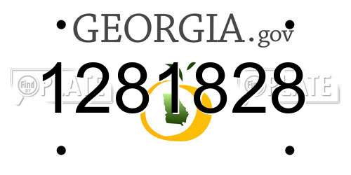 1281828 Georgia License Plate