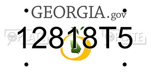 12818T5 Georgia License Plate