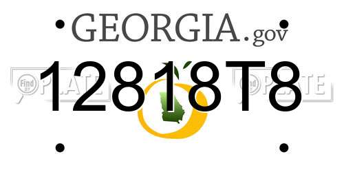 12818T8 Georgia License Plate