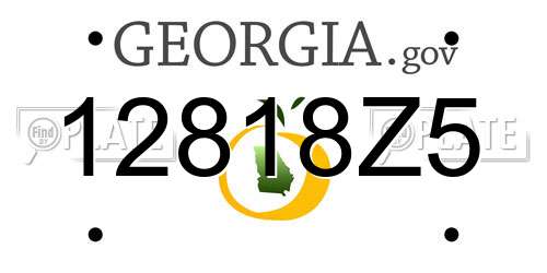 12818Z5 Georgia License Plate