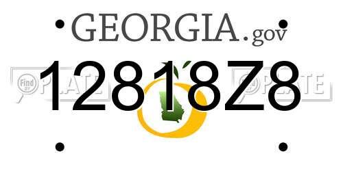 12818Z8 Georgia License Plate