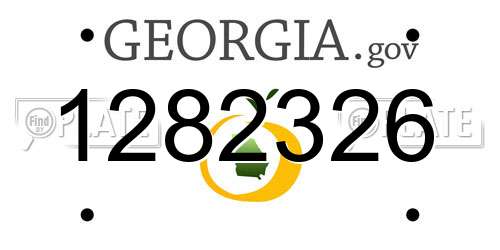 1282326 Georgia License Plate