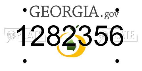 1282356 Georgia License Plate