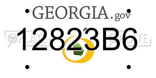 12823B6 Georgia License Plate