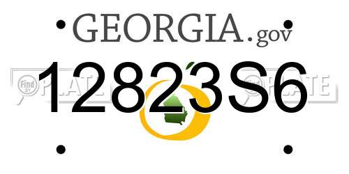 12823S6 Georgia License Plate