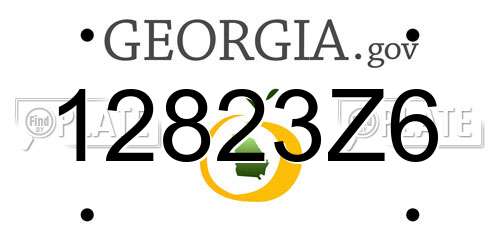 12823Z6 Georgia License Plate