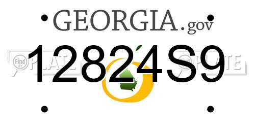 12824S9 Georgia License Plate