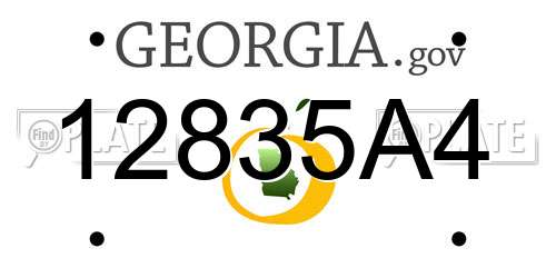 12835A4 Georgia License Plate