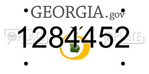 1284452 Georgia License Plate