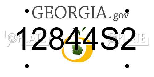 12844S2 Georgia License Plate