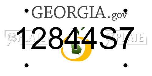 12844S7 Georgia License Plate