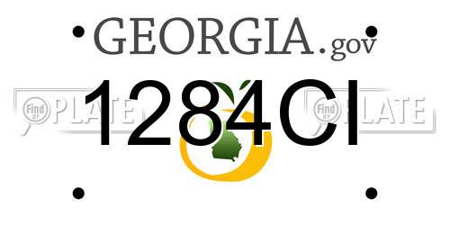 1284CI Georgia License Plate