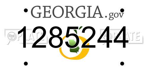1285244 Georgia License Plate