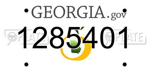 1285401 Georgia License Plate