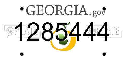 1285444 Georgia License Plate