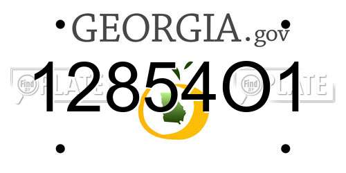 12854O1 Georgia License Plate