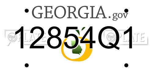 12854Q1 Georgia License Plate
