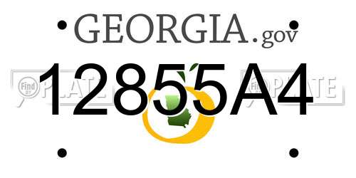 12855A4 Georgia License Plate
