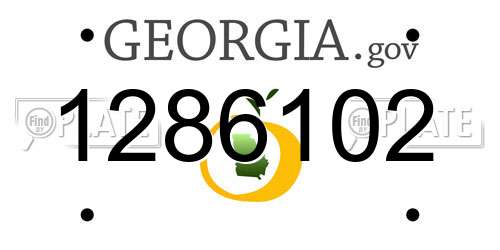 1286102 Georgia License Plate