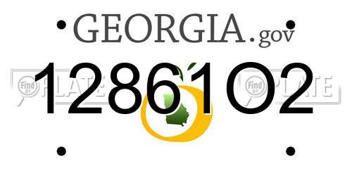 12861O2 Georgia License Plate