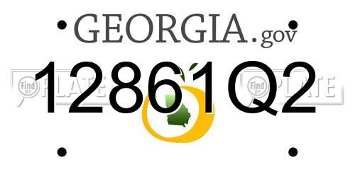 12861Q2 Georgia License Plate