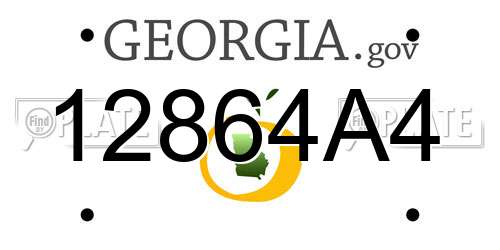 12864A4 Georgia License Plate