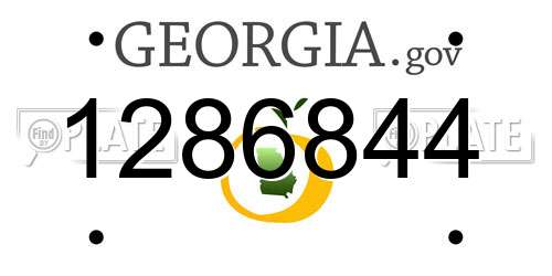 1286844 Georgia License Plate