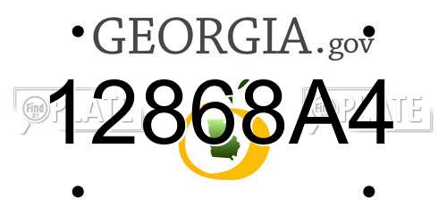 12868A4 Georgia License Plate