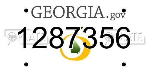 1287356 Georgia License Plate