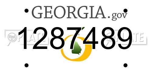 1287489 Georgia License Plate