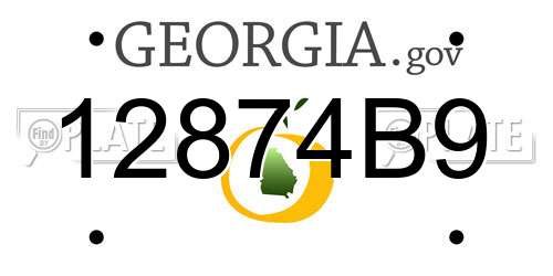 12874B9 Georgia License Plate