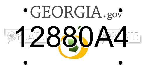 12880A4 Georgia License Plate