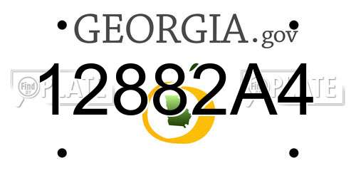 12882A4 Georgia License Plate